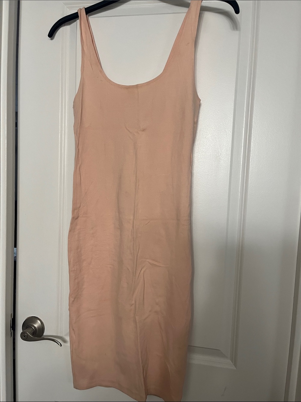 Forever 21 Blush Peach Scoop Neck Midi Dress